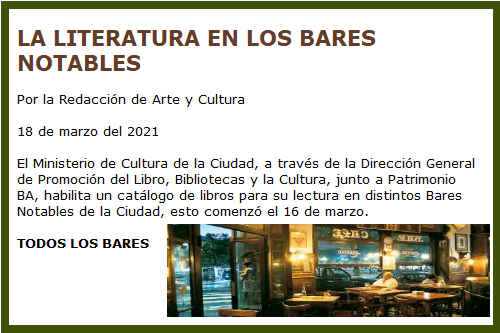 LITERATURA Y BARES